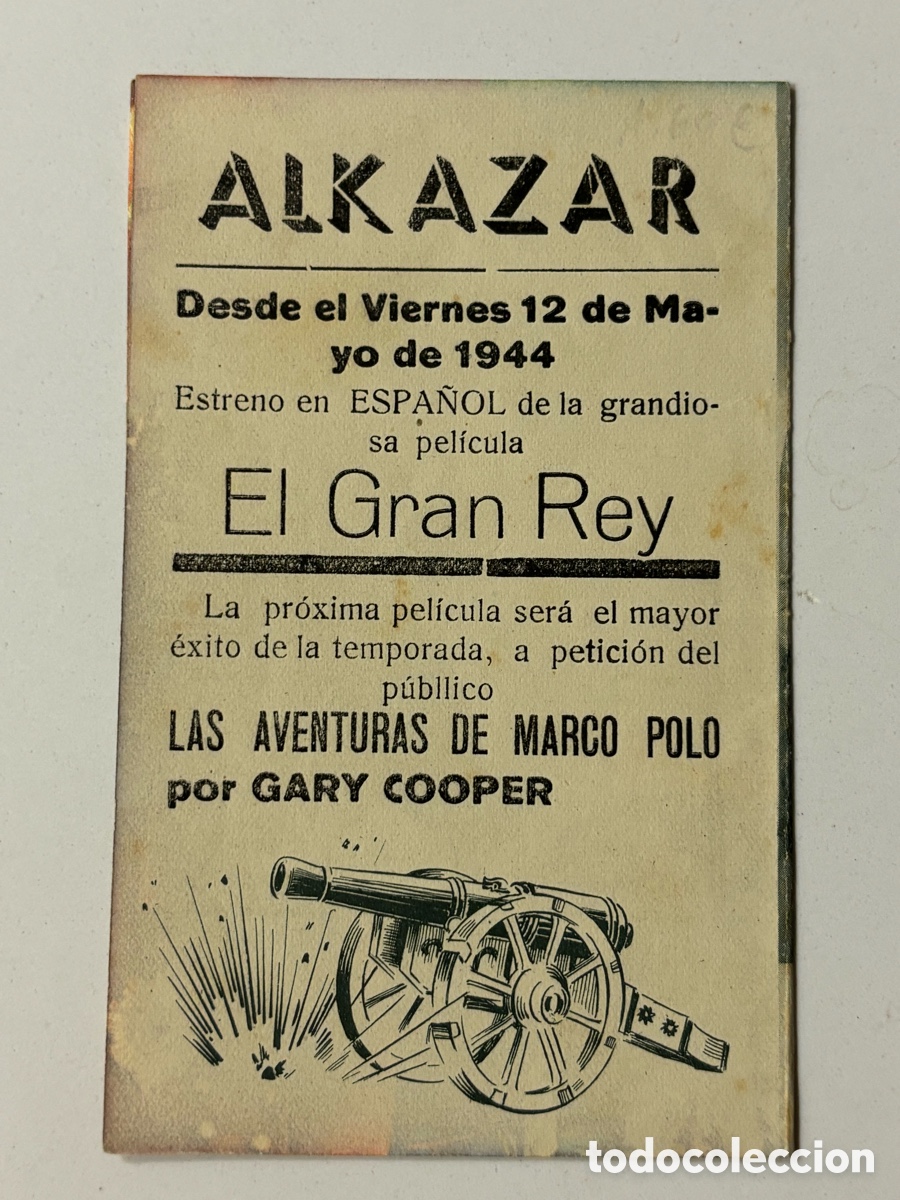 Cine: Programa el gran rey kristina soderbaum con publicidad cine alkazar A15 - Foto 3