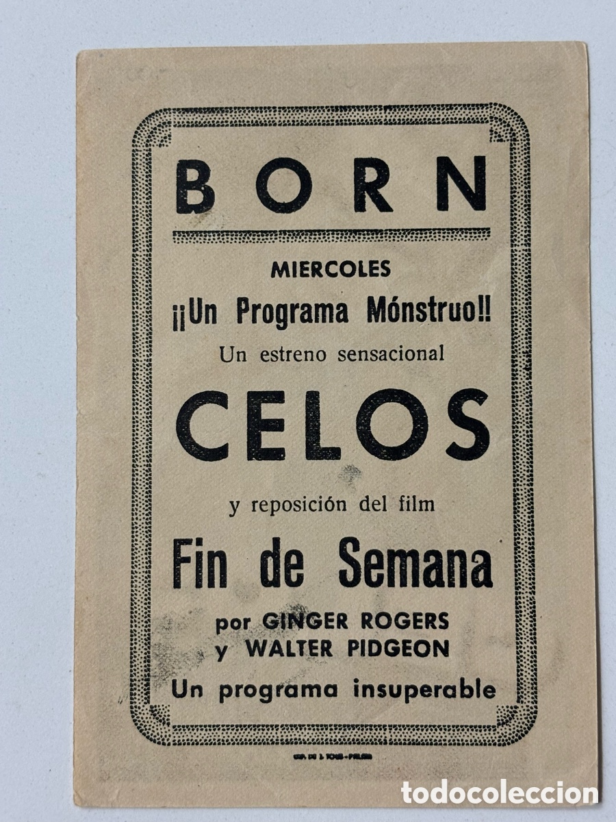 Cine: Programa celos john loder con publicidad cine Born Mallorca A15 - Foto 2