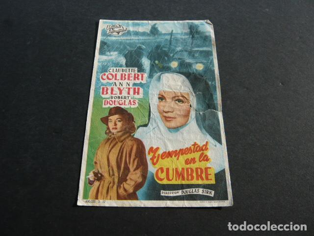 Cine: TEMPESTAD EN LA CUMBRE PROGRAMA DE MANO SIN PUBLICIDAD - Foto 1