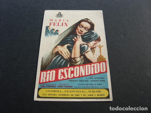 Cine: RIO ESCONDIDO PROGRAMA DE MANO SIN PUBLICIDAD - Foto 1