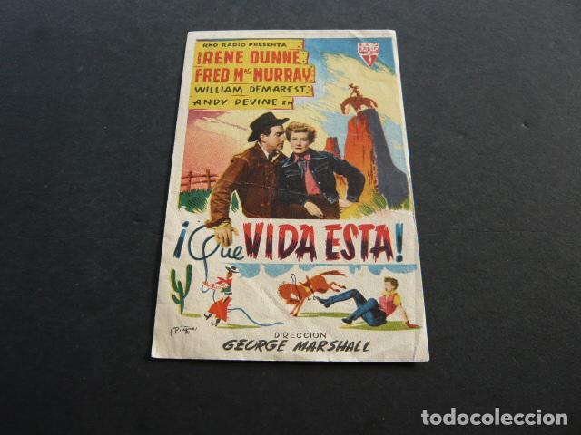 Cine: QUE VIDA ESTA PROGRAMA DE MANO SIN PUBLICIDAD - Foto 1