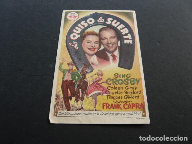Cine: LO QUISO LA SUERTE PROGRAMA DE MANO SIN PUBLICIDAD - Foto 1