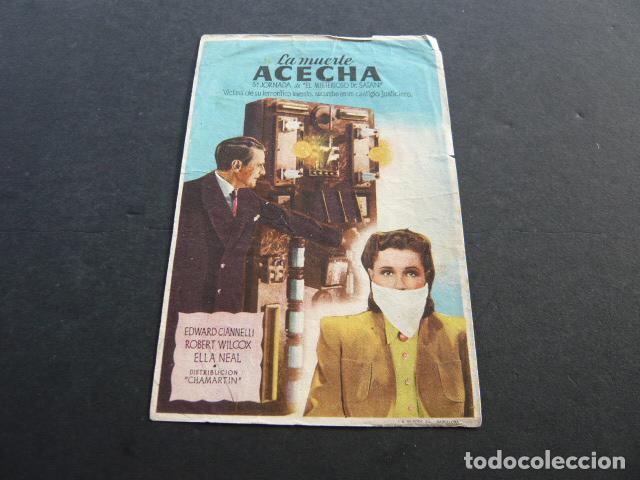 Cine: LA MUERTE ACECHA PROGRAMA DE MANO SIN PUBLICIDAD - Foto 1