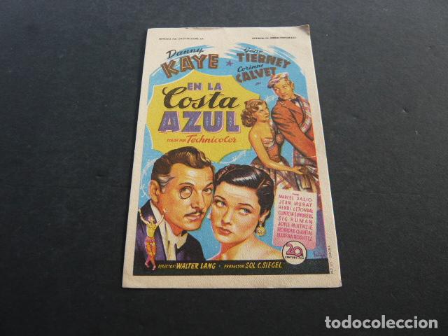Cine: EN LA COSTA AZUL PROGRAMA DE MANO SIN PUBLICIDAD - Foto 1