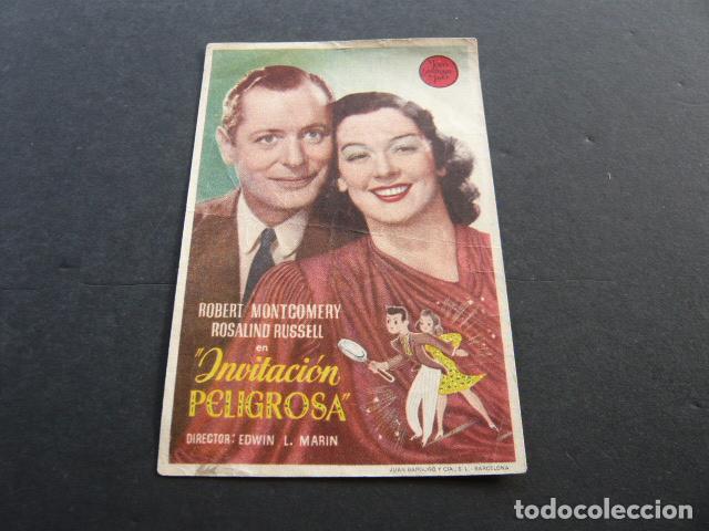 Cine: INVITACION PELIGROSA PROGRAMA DE MANO SIN PUBLICIDAD - Foto 1