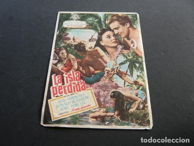 Cine: LA ISLA PERDIDA PROGRAMA DE MANO CON PUBLICIDAD CINE ORIENTE MORON SEVILLA - Foto 1