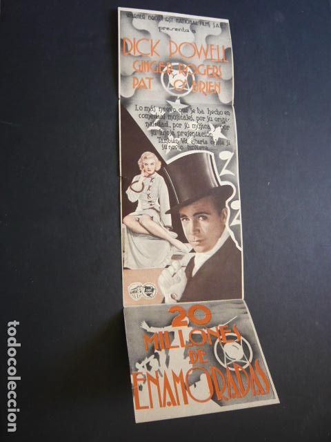 Cine: DICK POWELL PROGRAMA DE MANO DESPLEGABLE - Foto 2