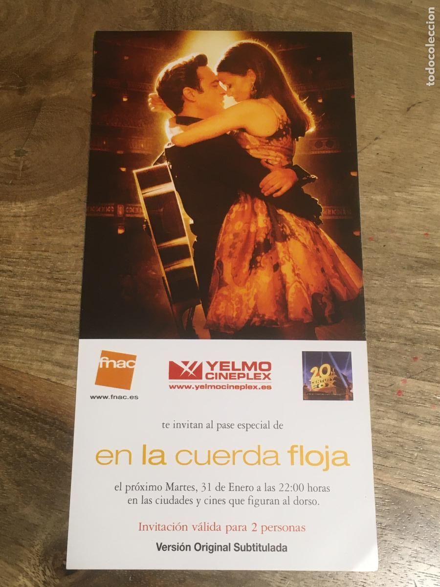 Cine: en la cuerda floja walk the line folleto mano invitacion preestreno joaquin phoenix Witherspoon