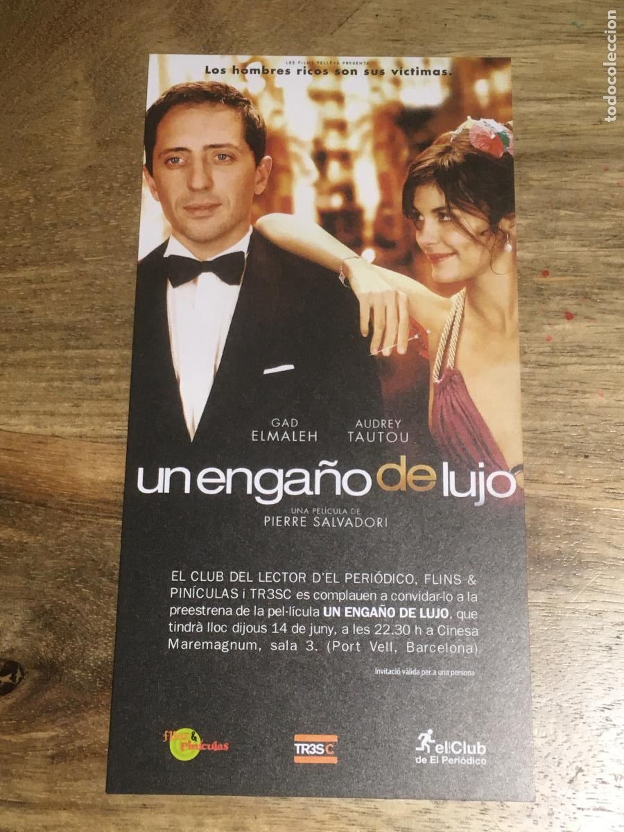 Cine: un enga&ntilde;o de lujo - folleto mano invitacion preestreno - audrey tautou