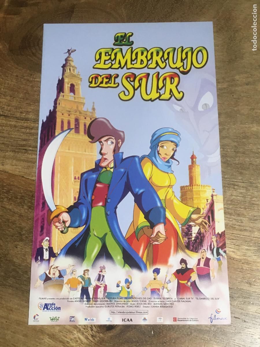 Cine: el embrujo del sur - folleto mano invitacion preestreno - animacion cine espa&ntilde;ol
