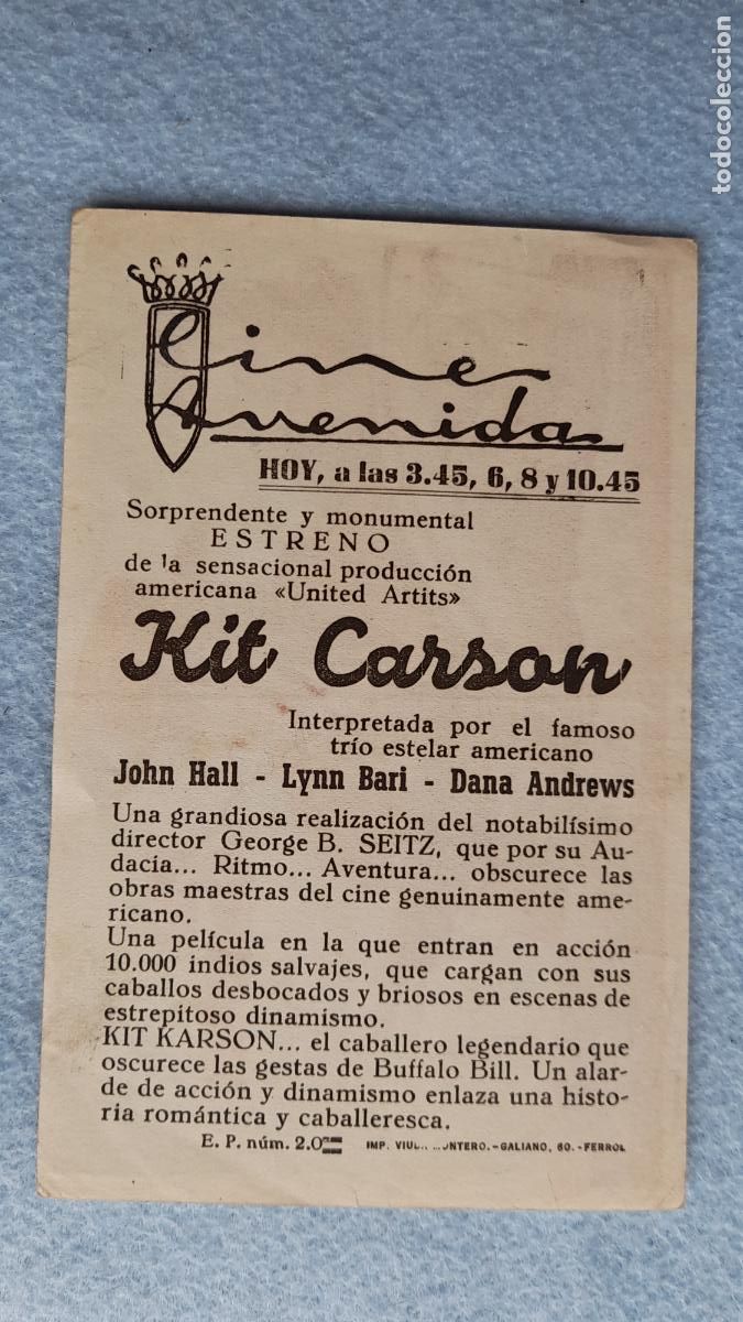 Cine: Kit Carson. John Hall, Lynn Bari, Dana Andrews. - Foto 2