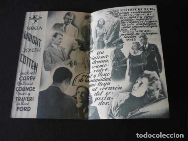 Cine: LA SOMBRA DE UNA DUDA PROGRAMA DE MANO DOBLE SIN PUBLICIDAD - Foto 2