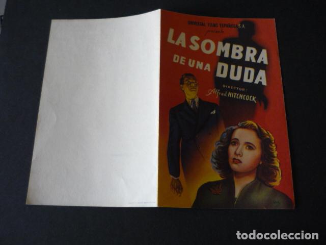Cine: LA SOMBRA DE UNA DUDA PROGRAMA DE MANO DOBLE SIN PUBLICIDAD - Foto 1