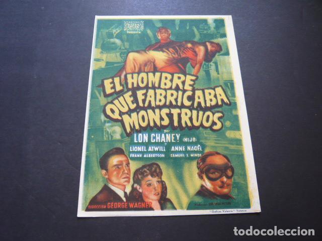 Cine: EL HOMBRE QUE FABRICABA MONSTRUOS PROGRAMA DE MANO SIN PUBLICIDAD - Foto 1