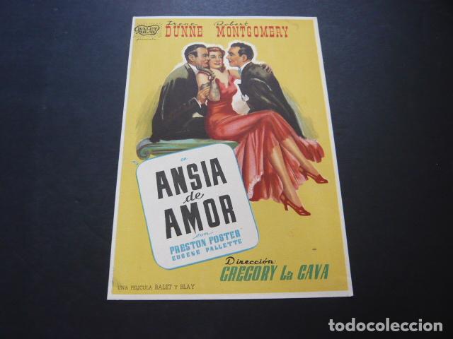 Cine: ANSIA DE AMOR PROGRAMA DE MANO SIN PUBLICIDAD - Foto 1