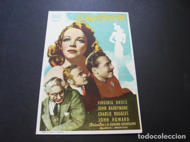 Cine: LA MUJER INVISIBLE PROGRAMA DE MANO SIN PUBLICIDAD - Foto 1