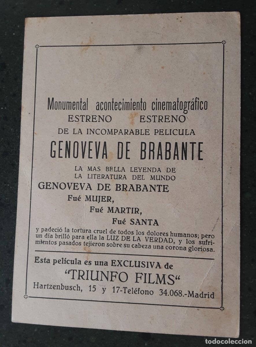 Cine: GENOVEVA DE BRABANTE PROGRAMA RARO DE LA PEL&Iacute;CULA DE CINE MUDO. - Foto 2