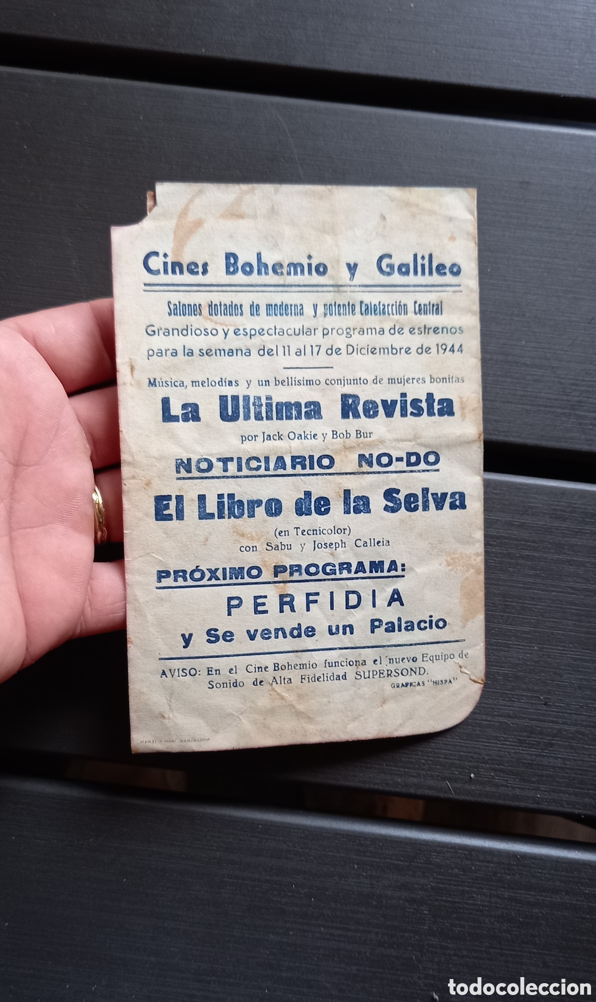 Cine: ANTIGUO PROGRAMA DE CINE EL LIBRO DE LA SELVA - Foto 2