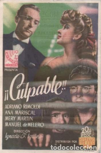 Cine: PROGRAMA DE CINE: &iexcl;&iexcl;CULPABLE!! PC-10557 - Foto 1