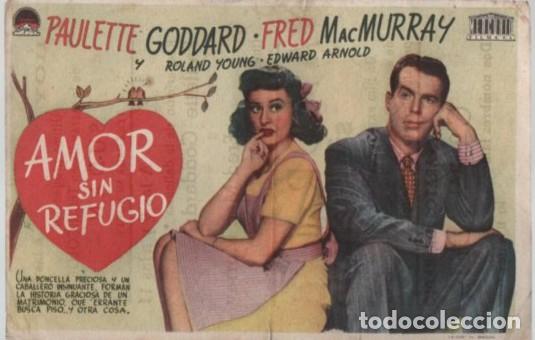 Cine: PROGRAMA DE CINE: AMOR SIN REFUGIO PC-10558 - Foto 1