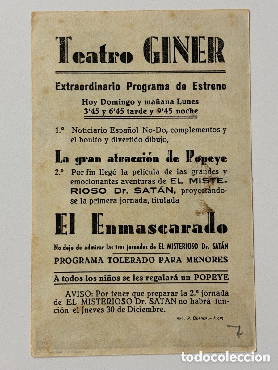 Cine: Programa el tanque humano con publicidad teatro Giner A1 - Foto 2