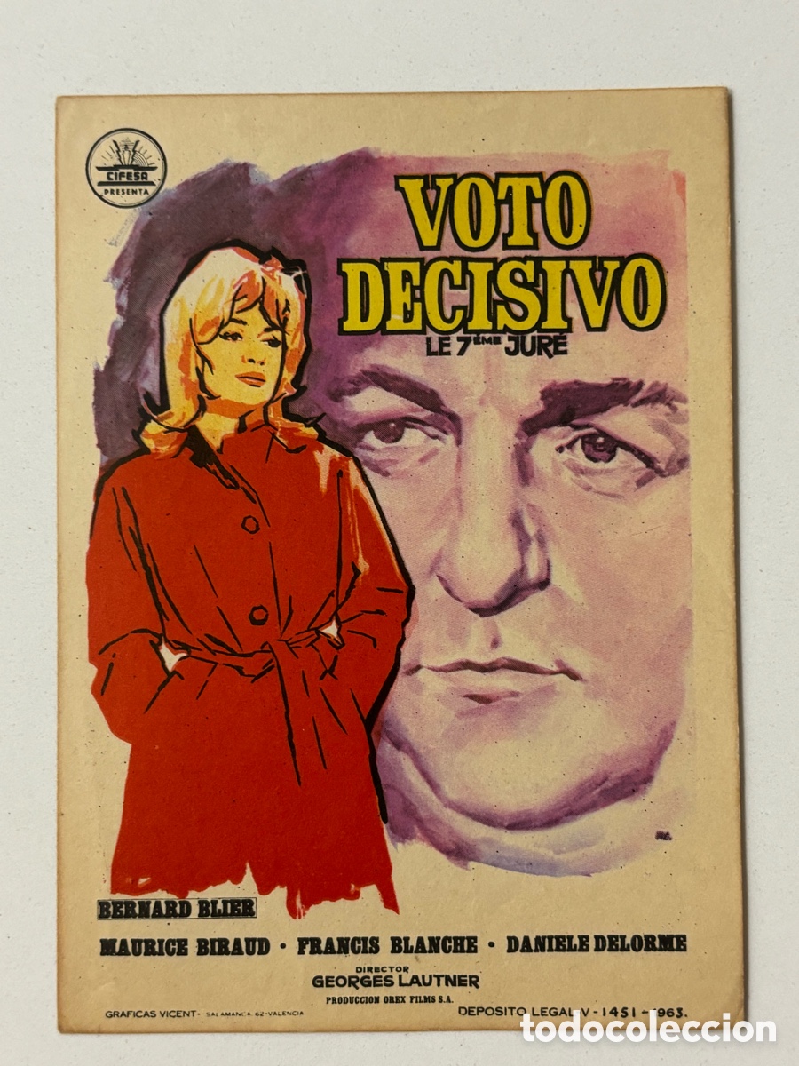 Cine: Programa cifesa voto decisivo bernard blier A17 - Foto 1