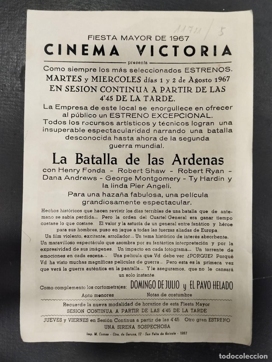 Cine: PROGRAMA DE CINE GRANDE &rdquo;LA BATALLA DE LAS ARDENAS&rdquo; CON PUBLICIDAD. - Foto 2