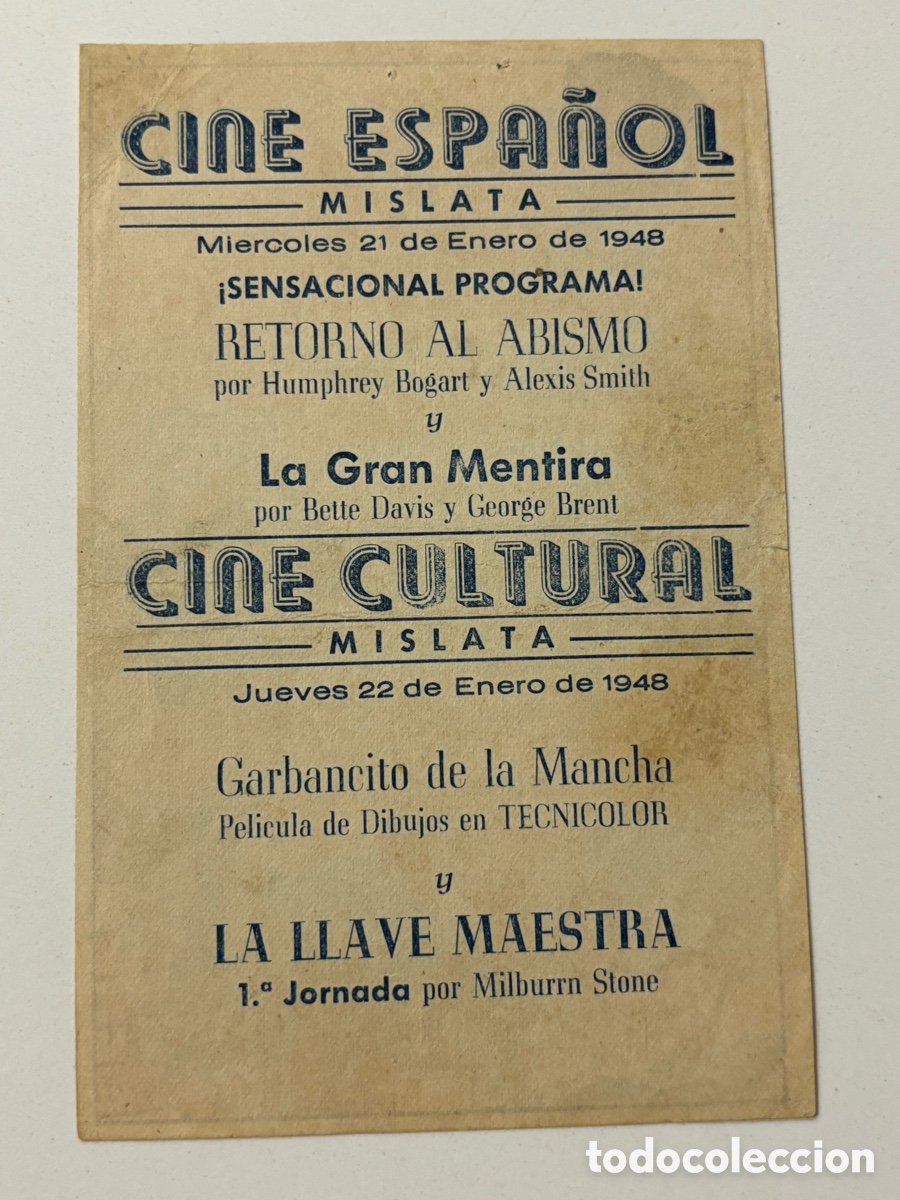 Cine: Programa garbancito de la mancha con publicidad cine espa&ntilde;ol Mislata A17 - Foto 2