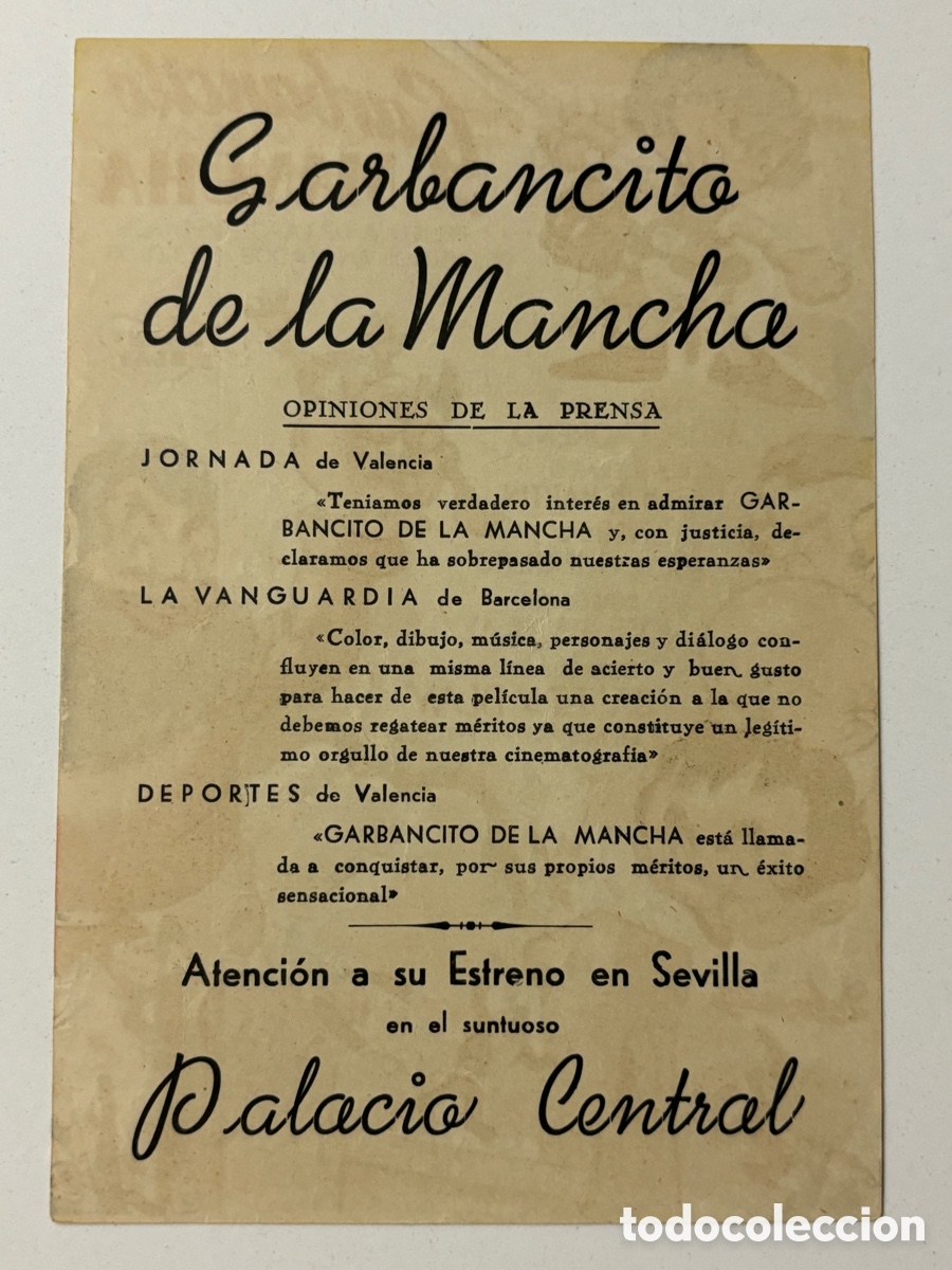 Cine: Programa garbancito de la mancha con publicidad palacio central A17 - Foto 2