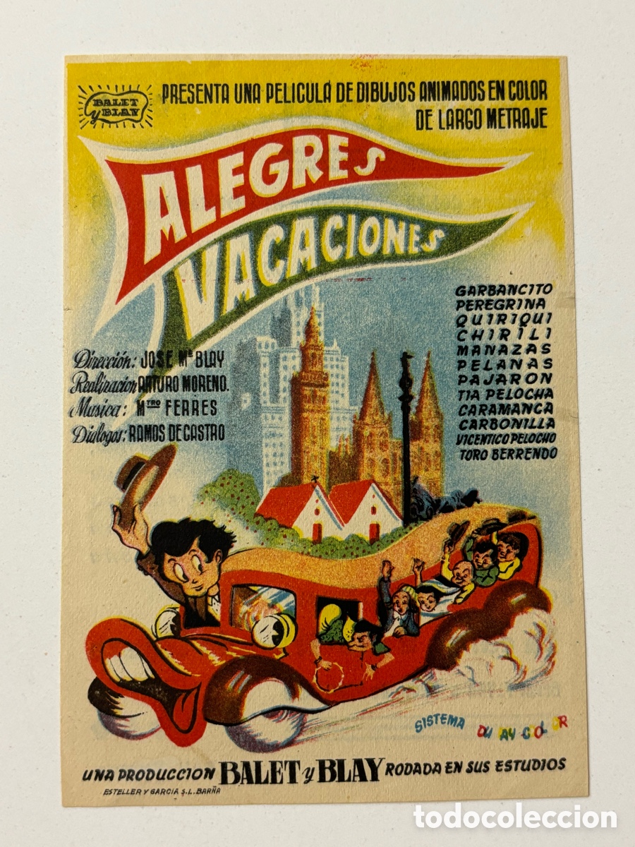 Cine: Programa alegres vacaciones garbancito con publicidad cine metropol valencia A17 - Foto 1