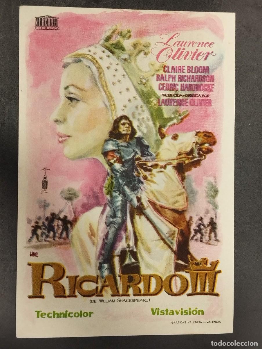 Cine: PROGRAMA DE CINE SENCILLO &rdquo;RICARDO III&rdquo; CON PUBLICIDAD. - Foto 1