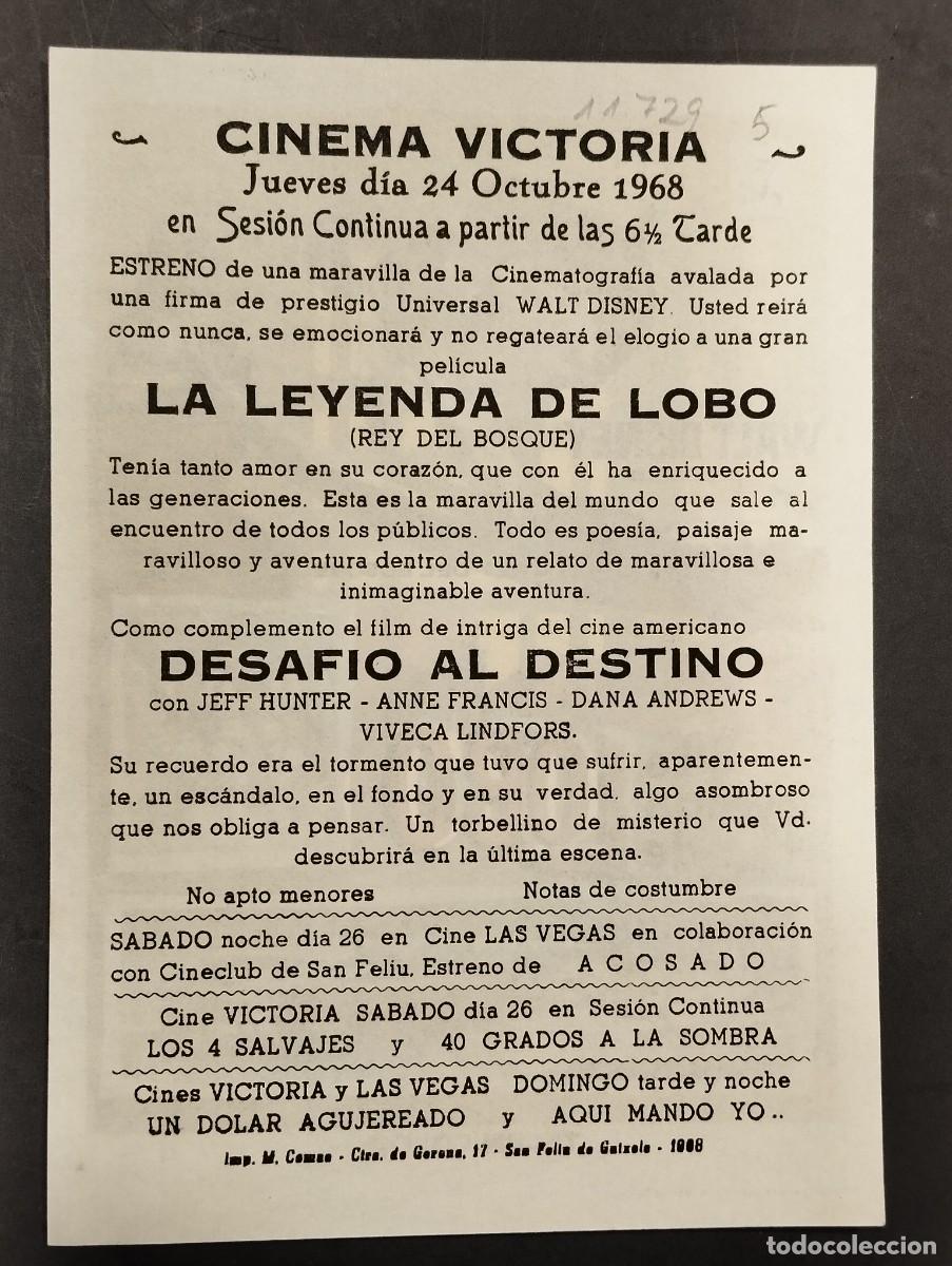 Cine: PROGRAMA DE CINE &rdquo;LA LEYENDA DEL LOBO&rdquo; CON PUBLICIDAD. - Foto 2