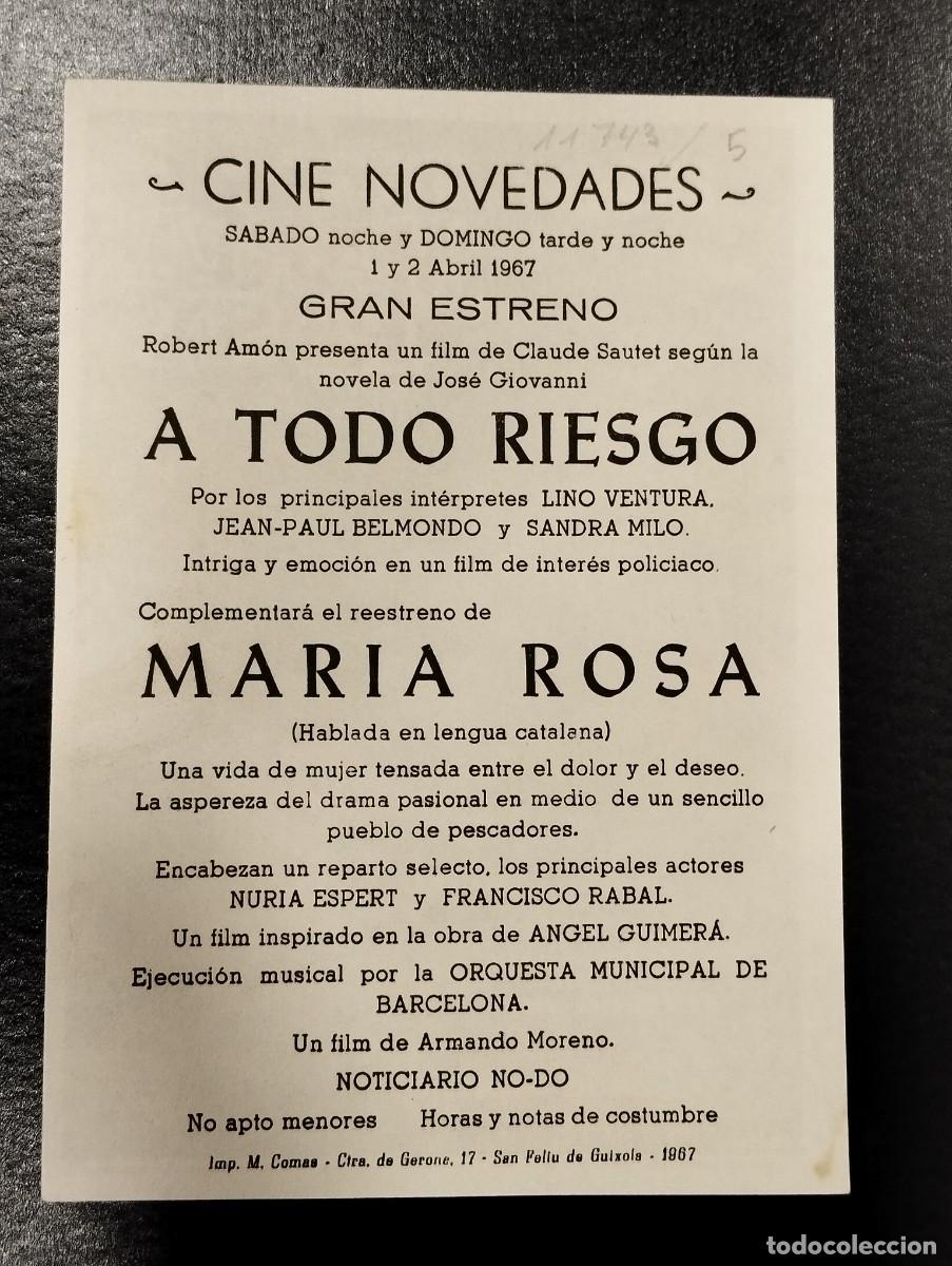 Cine: PROGRAMA DE CINE &rdquo;MARIA ROSA&rdquo;. CON PUBLICIDAD. - Foto 2