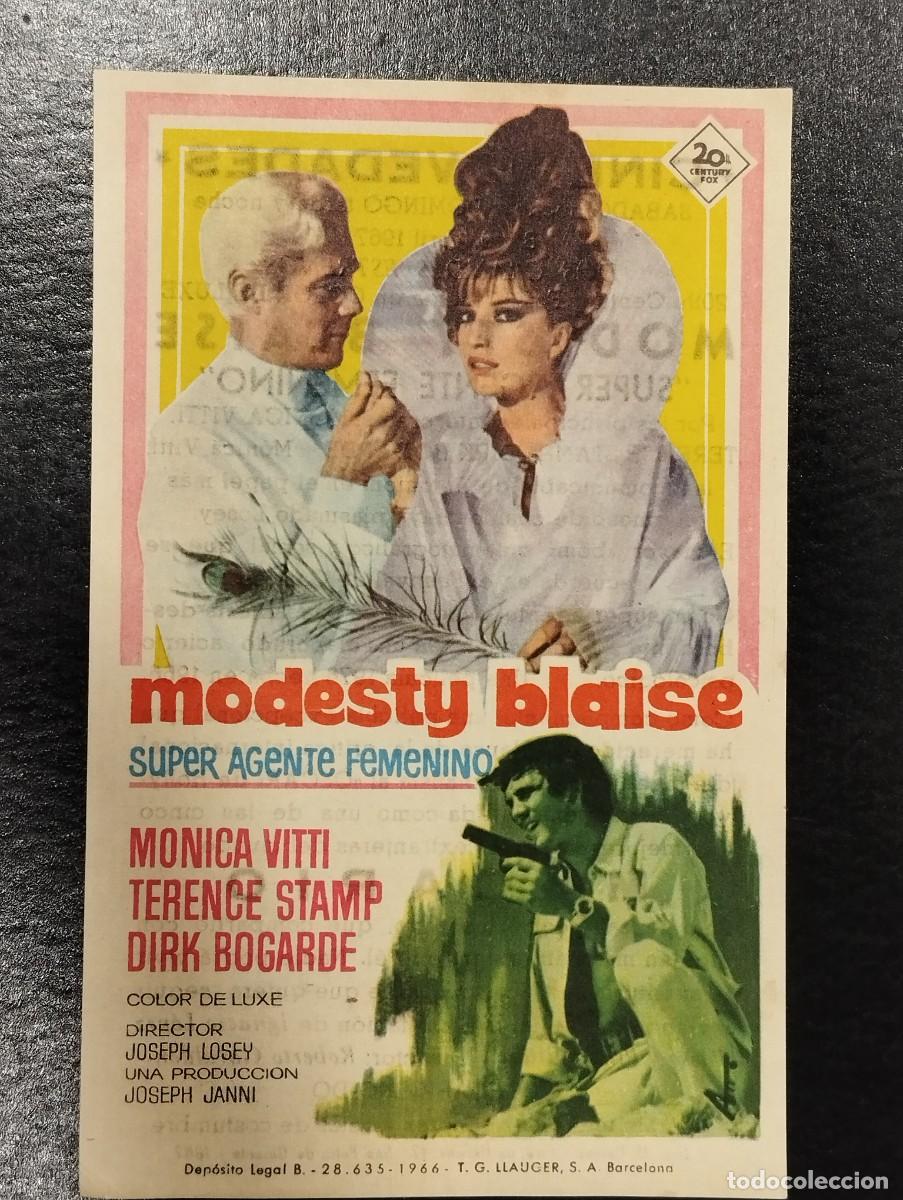 Cine: PROGRAMA DE CINE &rdquo;MODESTIA BLAISE&rdquo;. CON PUBLICIDAD. - Foto 1