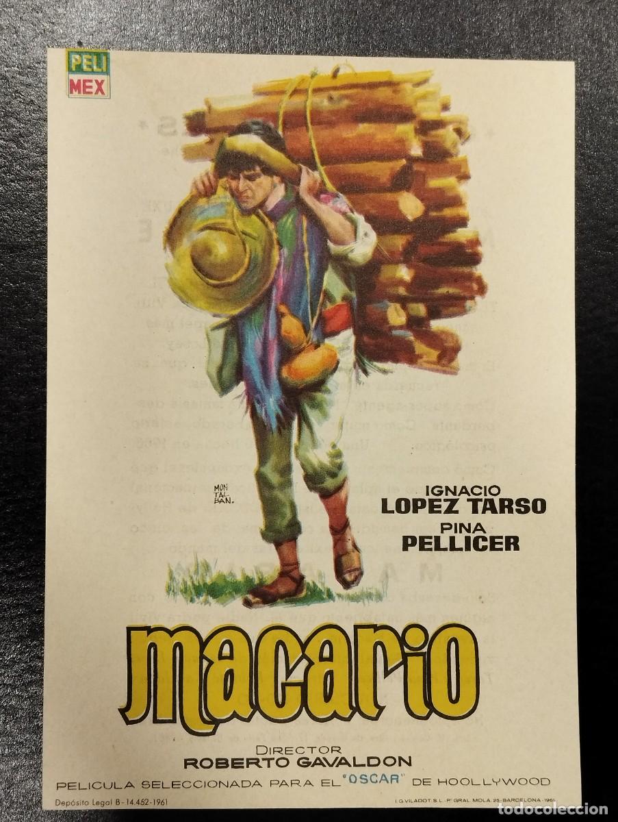 Cine: PROGRAMA DE CINE &rdquo;MACARIO&rdquo;. CON PUBLICIDAD. - Foto 1