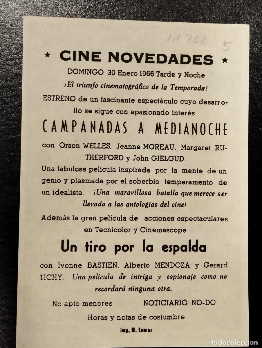 Cine: PROGRAMA DE CINE &rdquo;CAMPANADAS A MEDIANOCHE&rdquo;. CON PUBLICIDAD. - Foto 2
