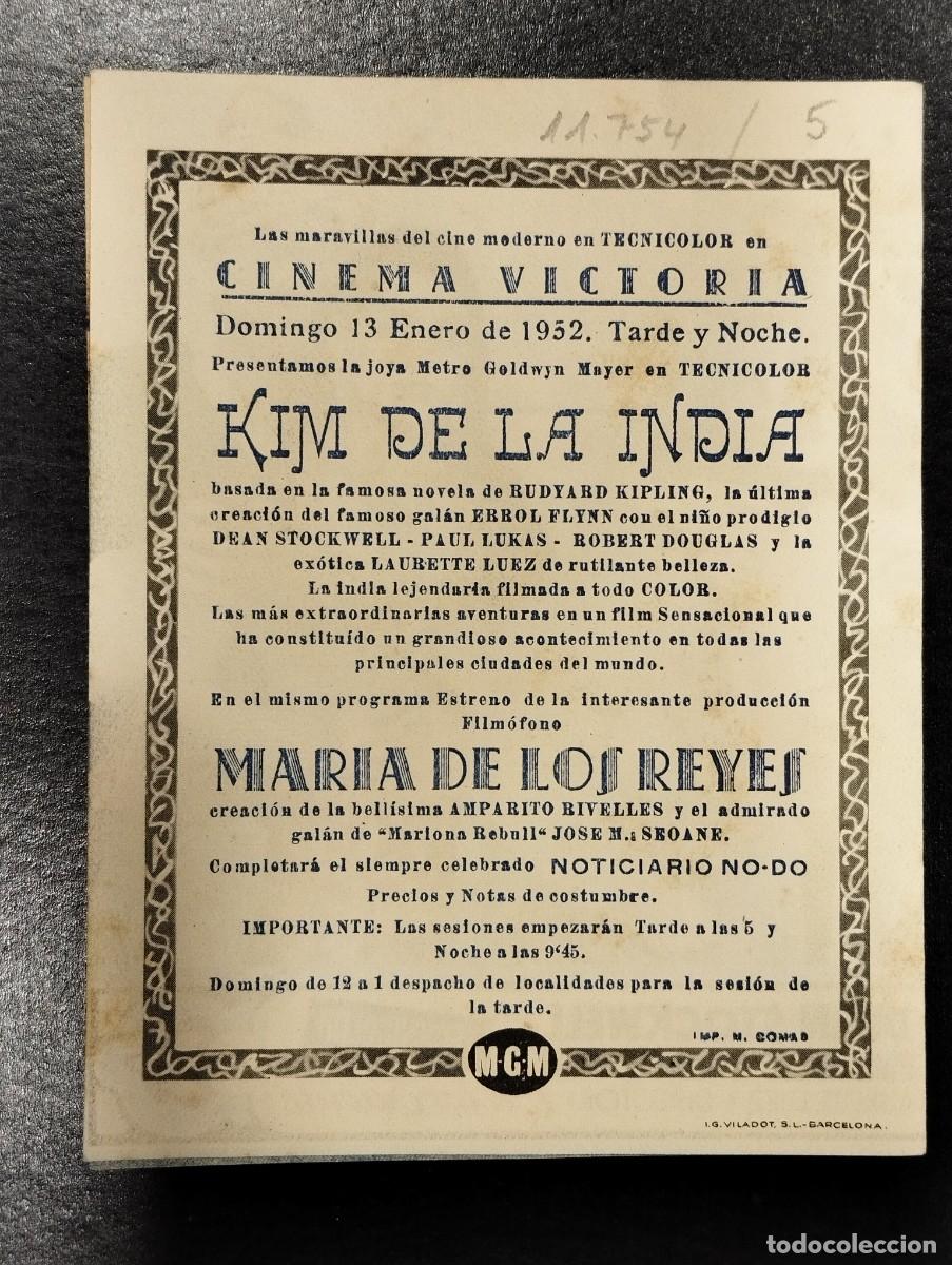 Cine: PROGRAMA DE CINE &rdquo;KIM DE LA INDIA&rdquo;. CON PUBLICIDAD. - Foto 2