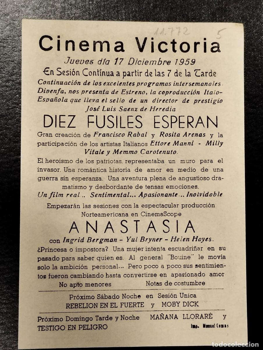 Cine: PROGRAMA DE CINE &rdquo;DIEZ FUSILES ESPERAN&rdquo;. CON PUBLICIDAD. - Foto 2