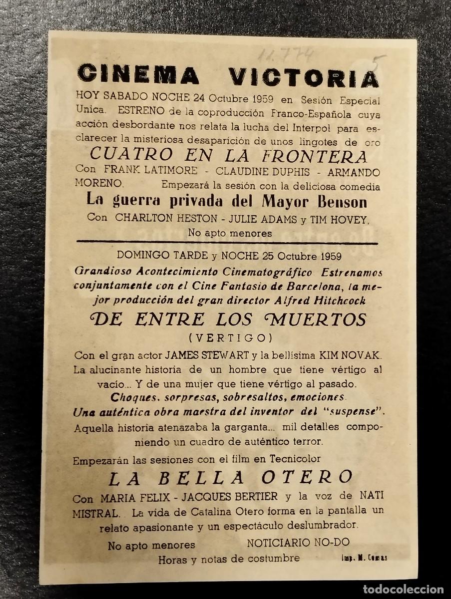 Cine: PROGRAMA DE CINE &rdquo;DE ENTRE LOS MUERTOS&rdquo;. CON PUBLICIDAD. - Foto 2