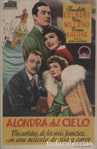 Cine: PROGRAMA DE CINE: ALONDRA DEL CIELO PC-10653 - Foto 1