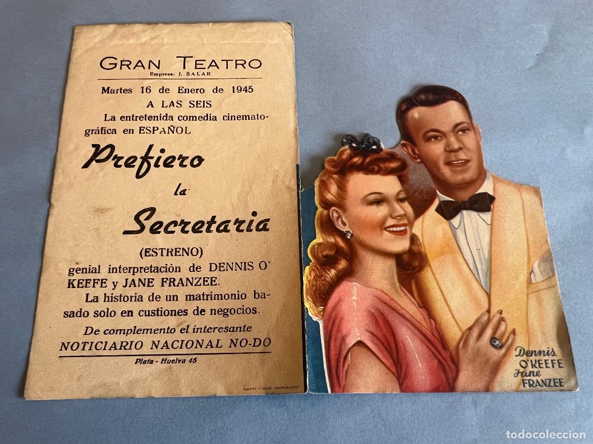 Cine: PREFIERO LA SECRETARIA. Programa troquelado. - Foto 2