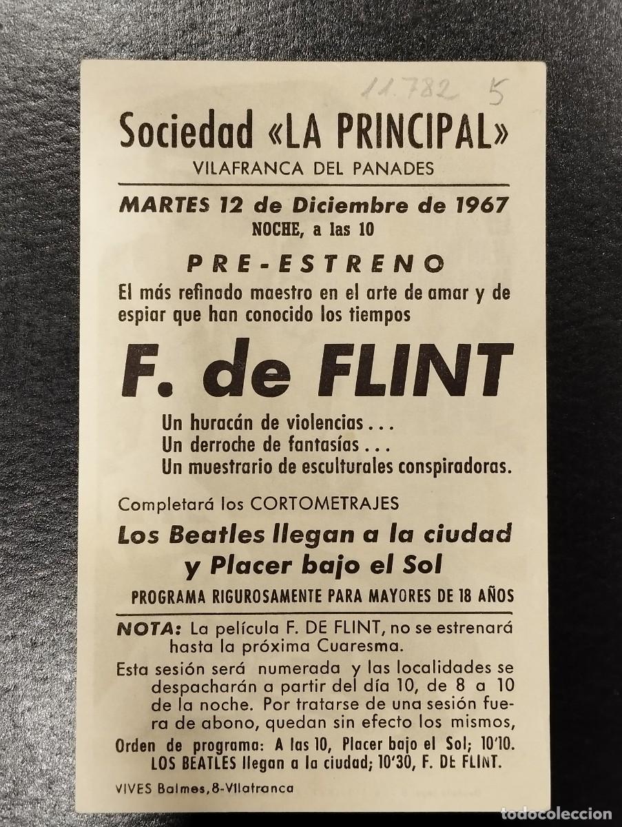 Cine: PROGRAMA DE CINE &rdquo;F. DE FLINT&rdquo;. CON PUBLICIDAD. - Foto 2