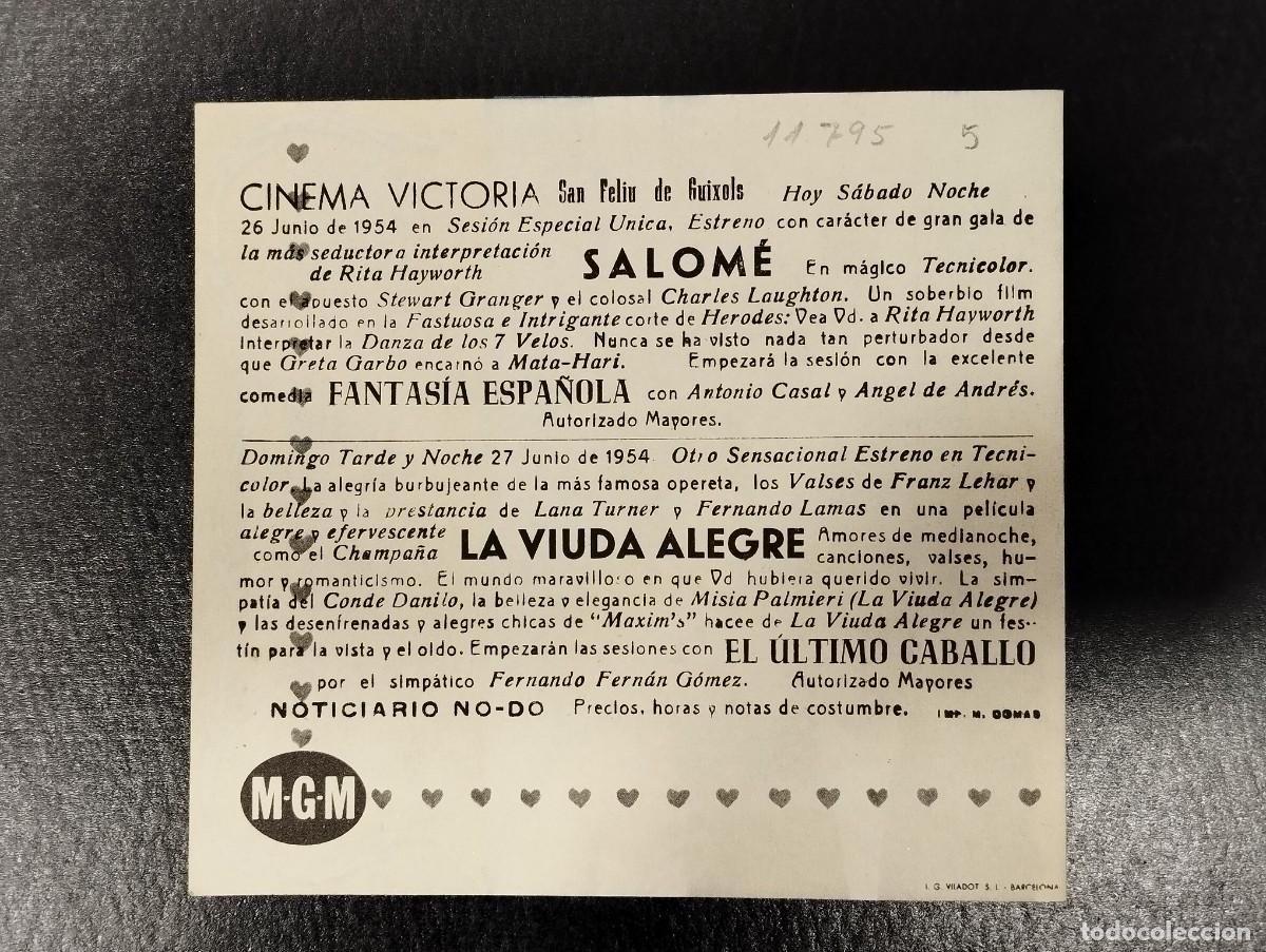 Cine: PROGRAMA DE CINE &rdquo;LA VIUDA ALEGRE&rdquo;. CON PUBLICIDAD. - Foto 3