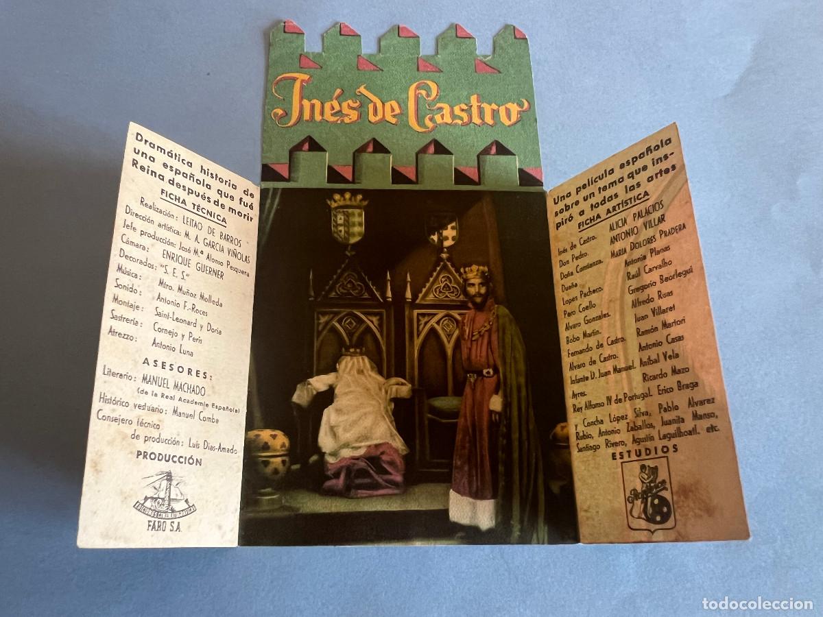 Cine: IN&Eacute;S DE CASTRO. Programa troquelado tr&iacute;ptico. - Foto 4