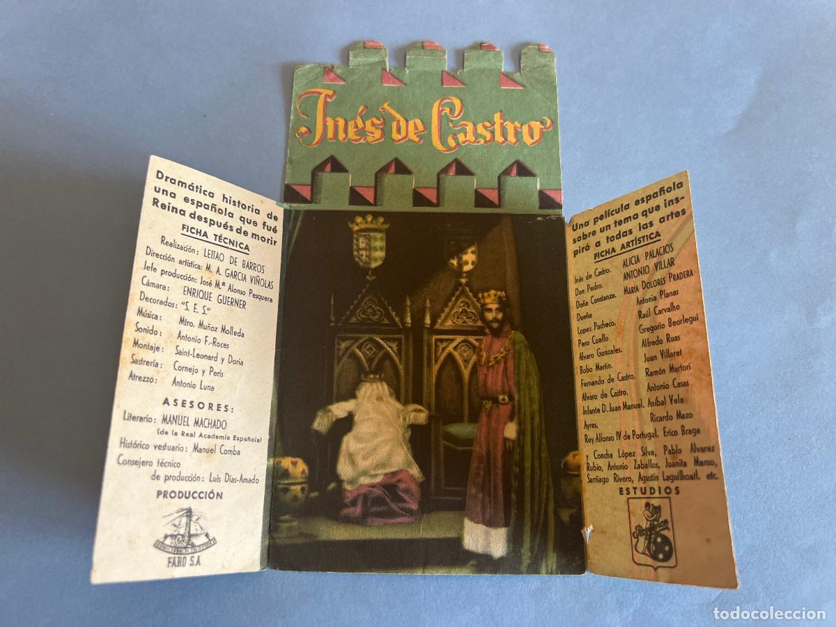 Cine: IN&Eacute;S DE CASTRO. Programa troquelado tr&iacute;ptico. - Foto 4