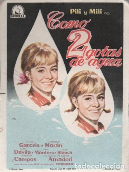 Cine: PROGRAMA DE CINE: DOS GOTAS DE AGUA PC-10655 - Foto 1
