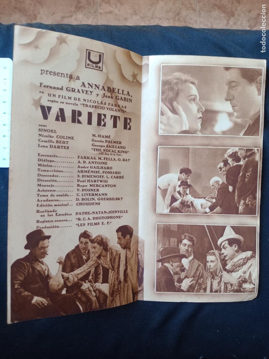 Cine: VARIETE , DOBLE, PROGRAMA DE MANO DIPTICO - VARIETE -ANNABELLA - U FILMS - Foto 2