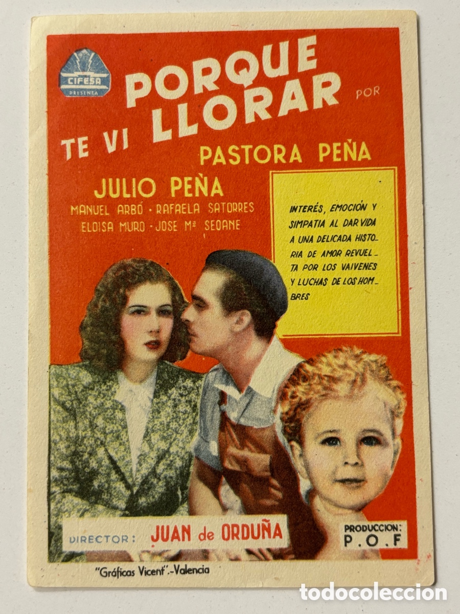 Cine: Programa porque te vi llorar Pastora Pe&ntilde;a A18 - Foto 1