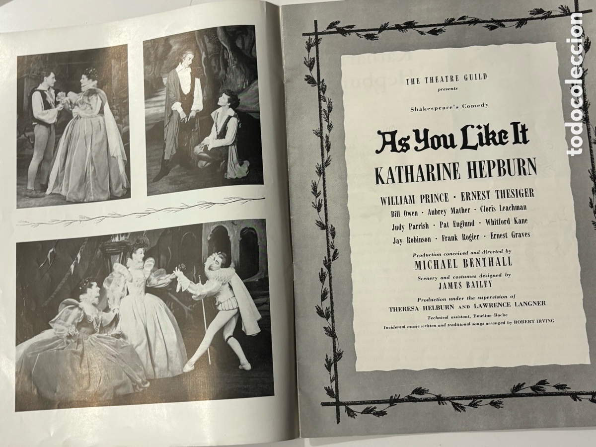 Cine: Programa original americano de teatro katherine Hepburn William Shakespeare - Foto 2