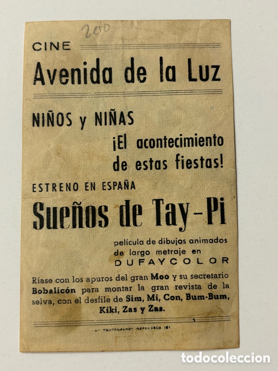Cine: Programa sue&ntilde;os de tay pi con publicidad cine avenida de la luz A17 - Foto 2